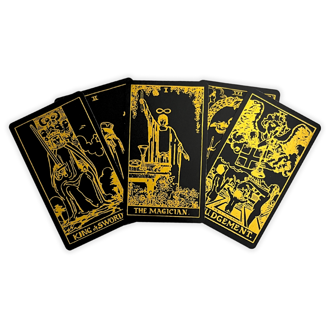 Black Gold Foil Tarot Deck & Guide