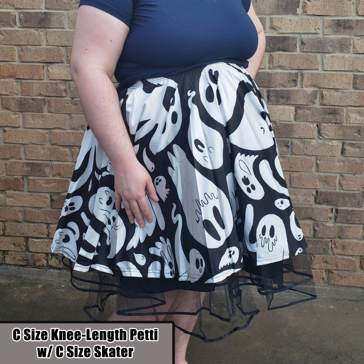 Petticoat for Skirts - Knee Length - Black