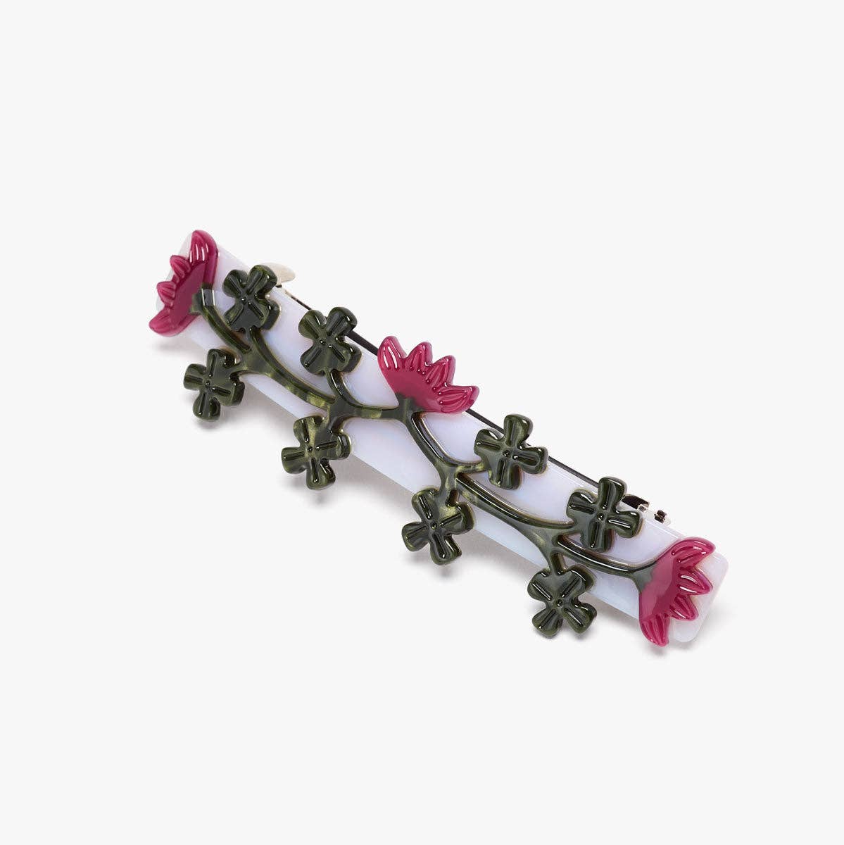 Red Clover French Barrette Hair Clip