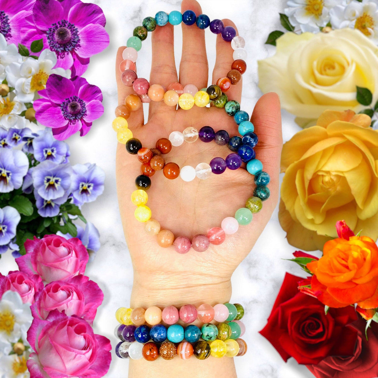 Rainbow Chakra Crystal Bracelet