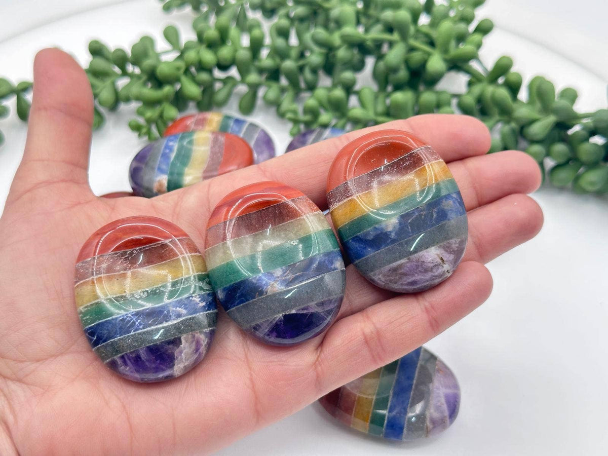 Seven Chakra Worry Stone