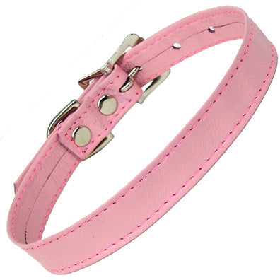 Thin Pink Leather Collar