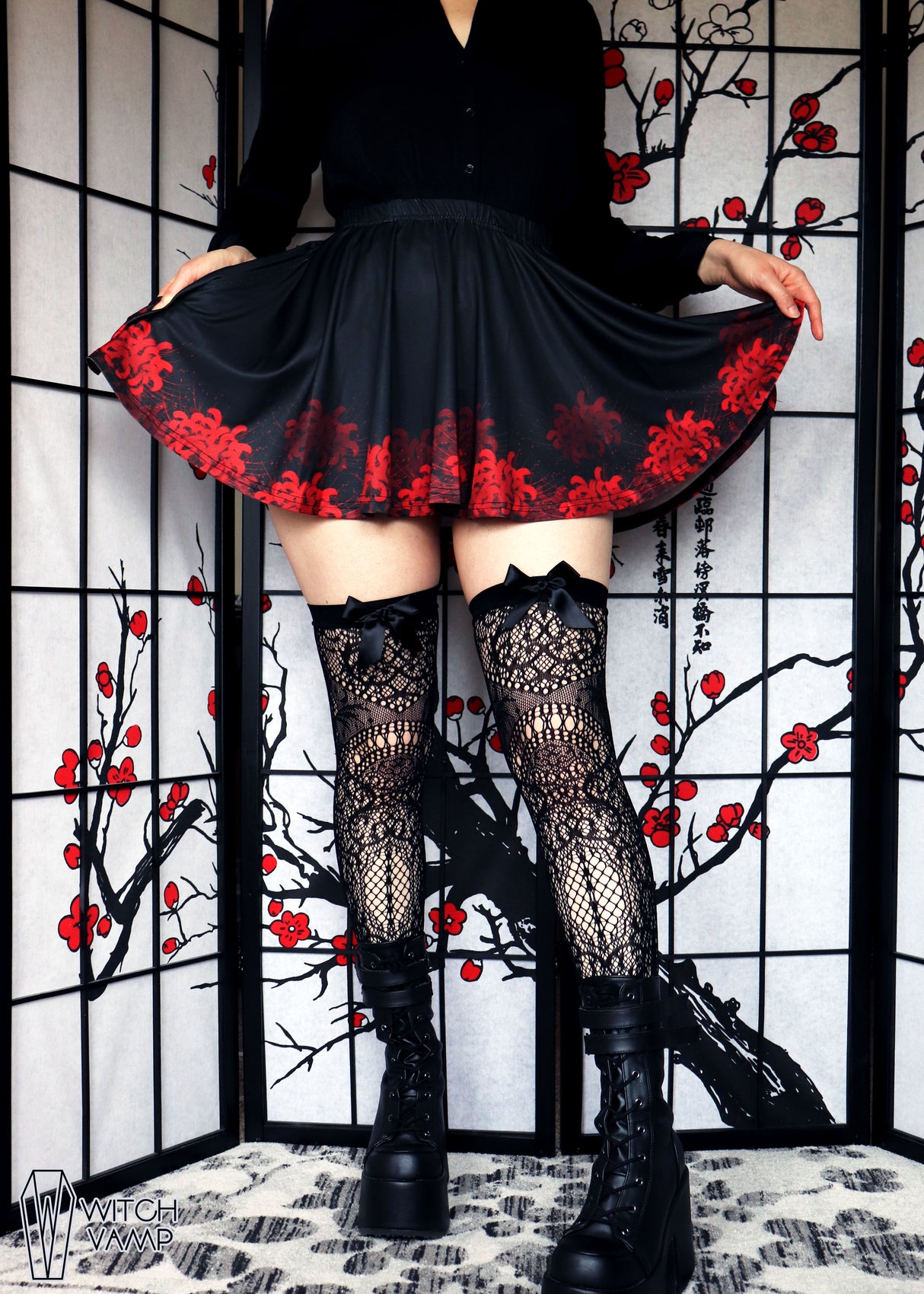 Spider Lily Mini Skirt With Pockets