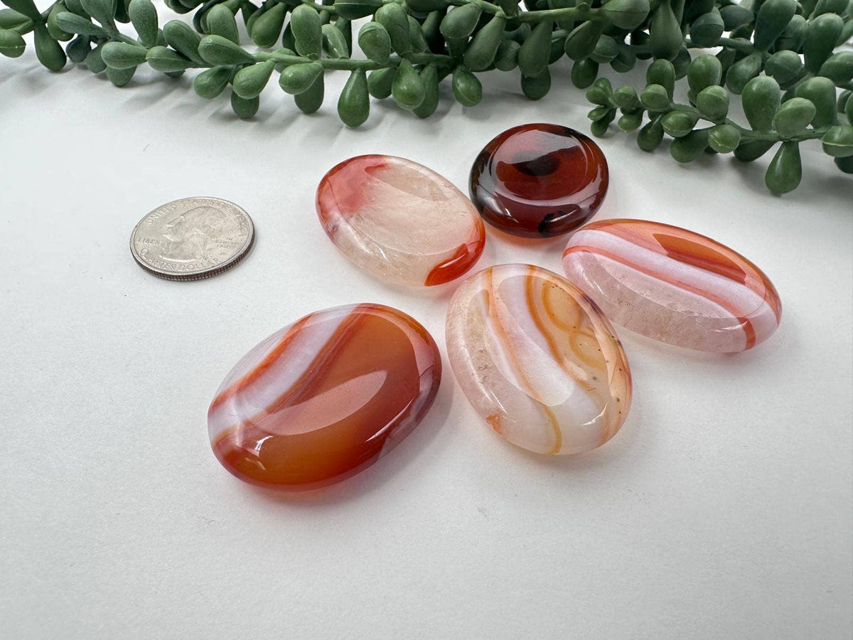 Banded Carnelian Worry Stone