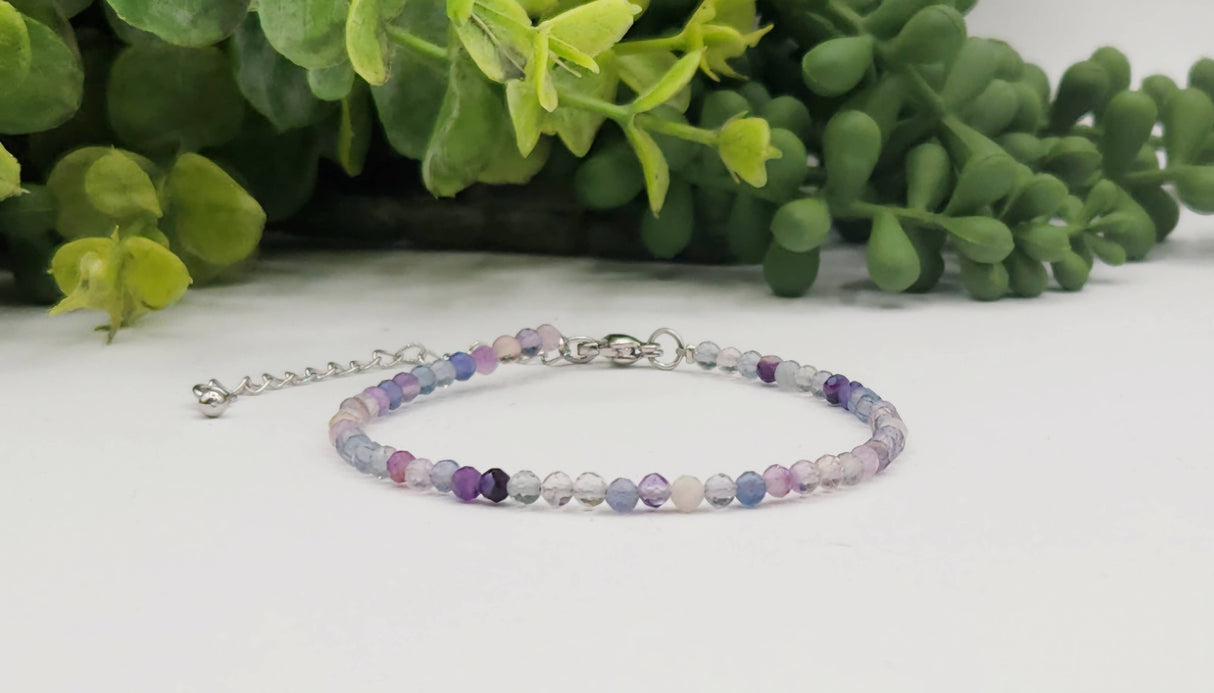 Faceted Rainbow Fluorite Bracelet