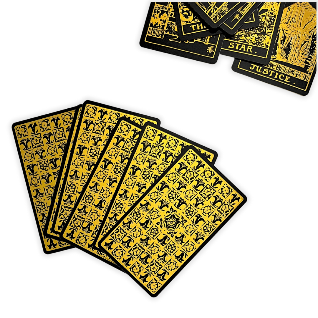 Black Gold Foil Tarot Deck & Guide