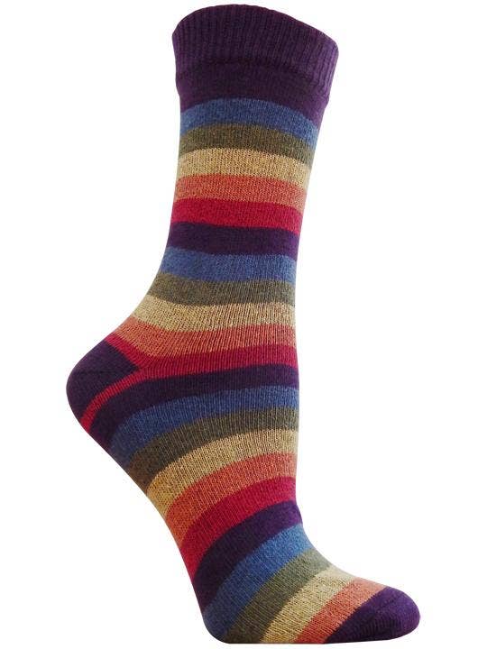 "Iris" Rainbow Striped Crew Socks