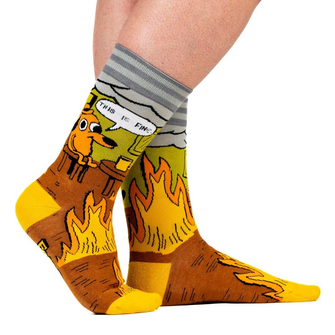 This is Fine. Also, NOT FINE! Crew Socks