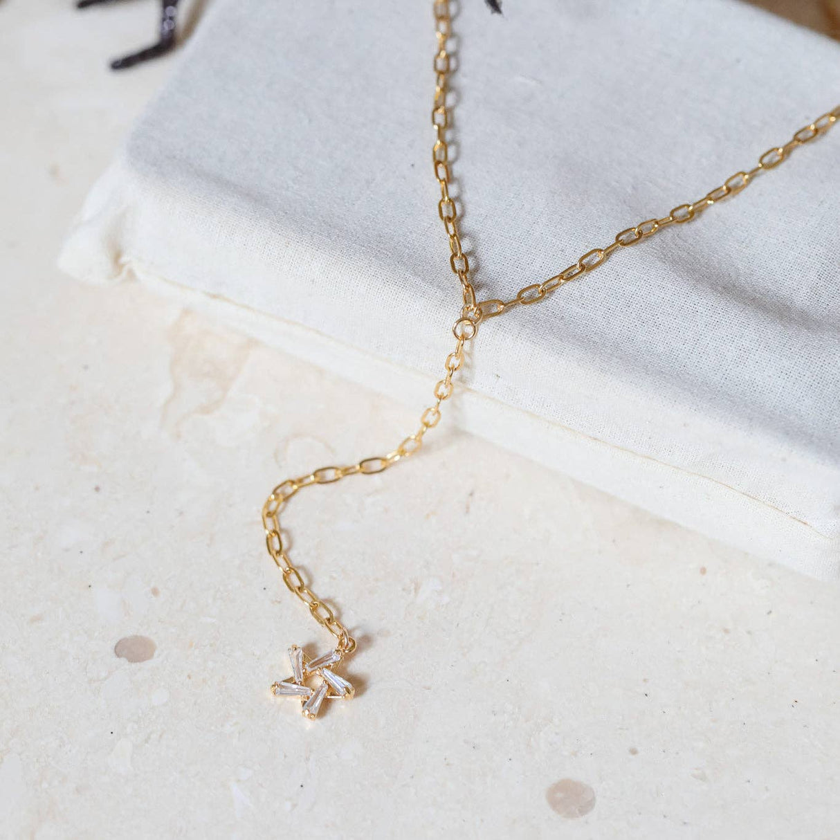Crystal Star Lariat Necklace