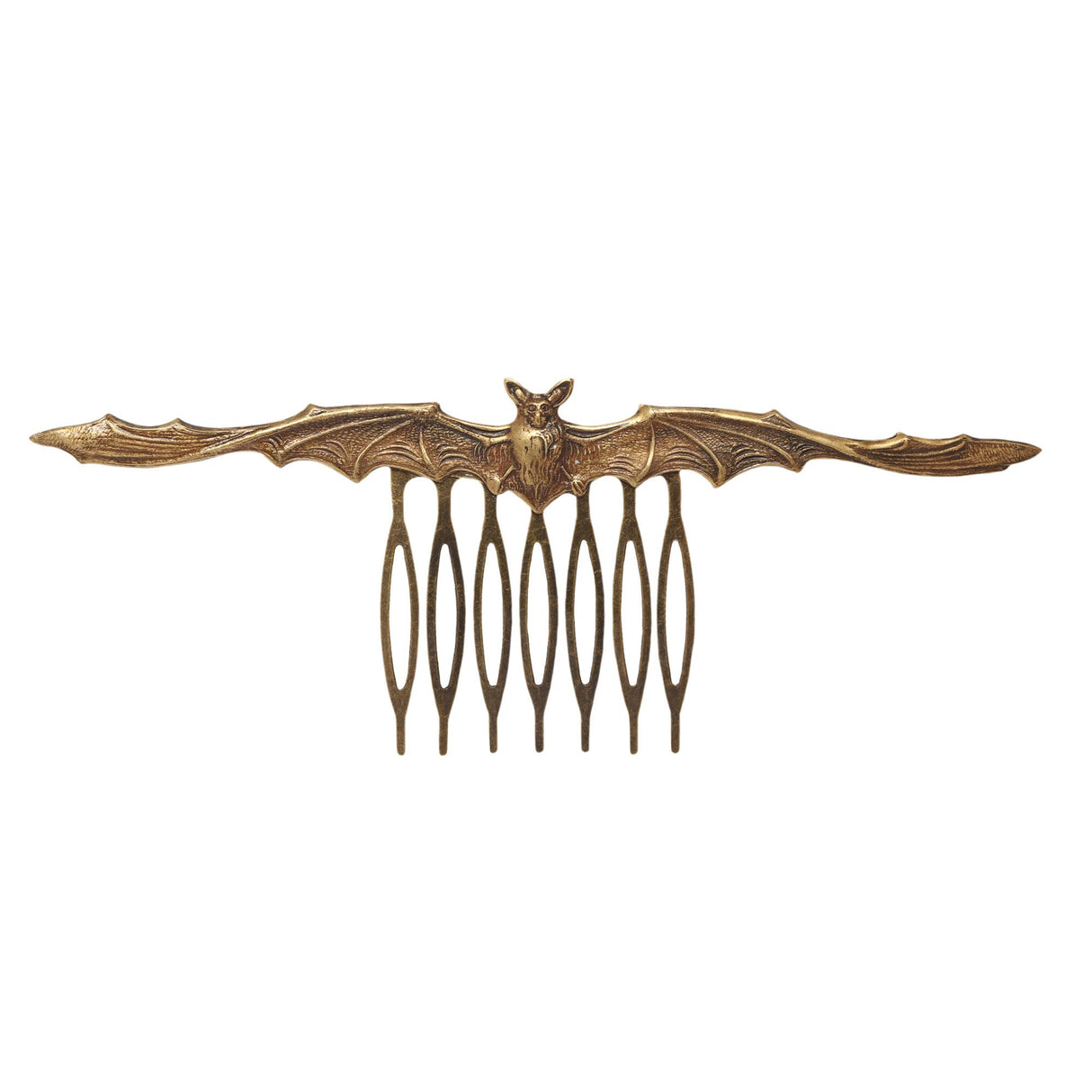 Antique Gold Bat Hair Comb