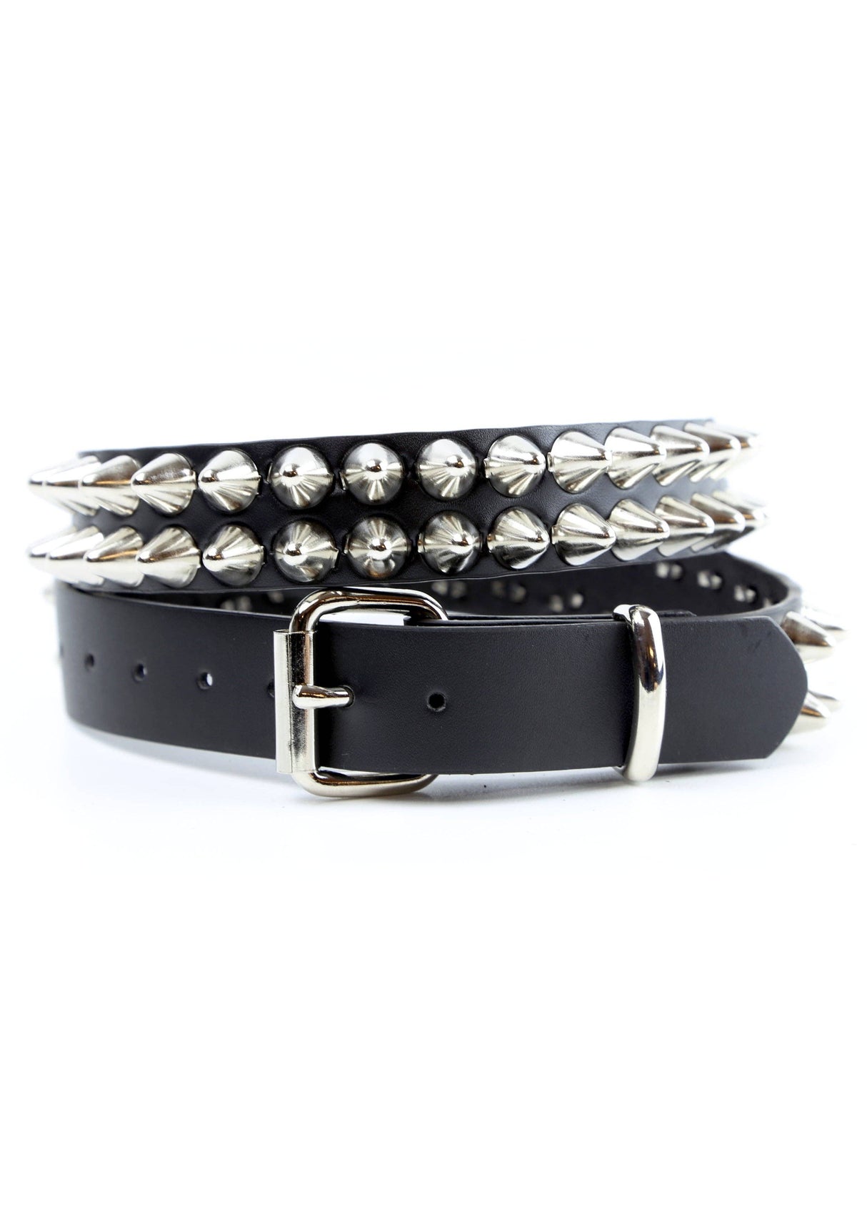 Black Studded Leather Belt