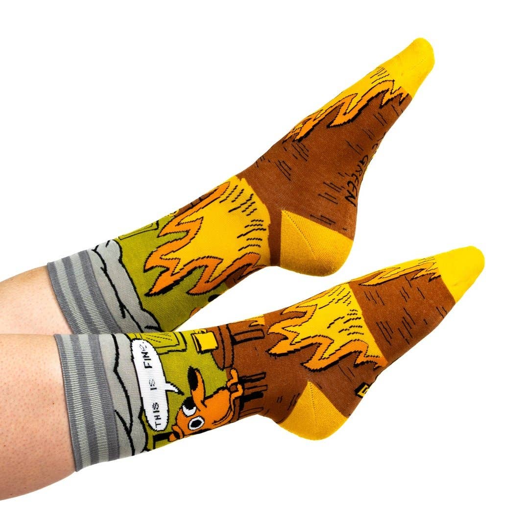 This is Fine. Also, NOT FINE! Crew Socks