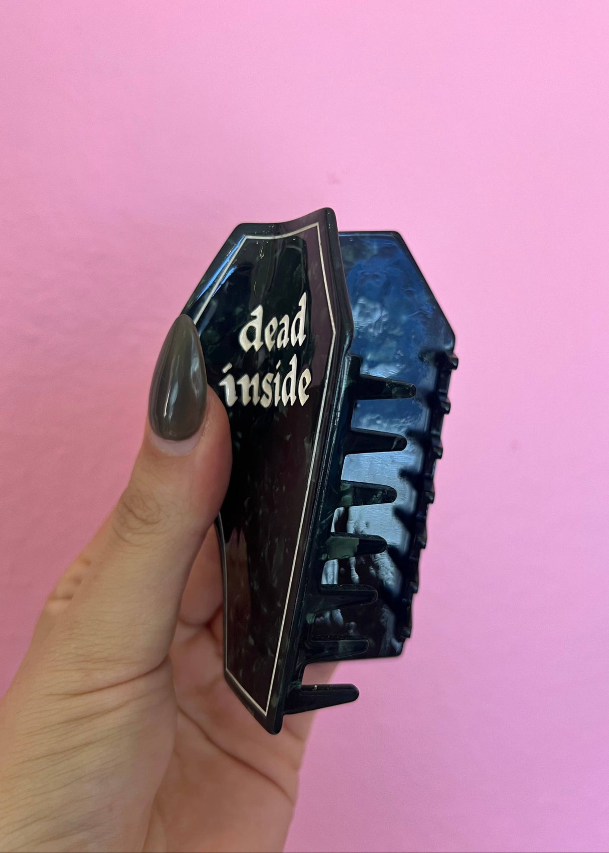 Dead Inside Coffin Hair Claw