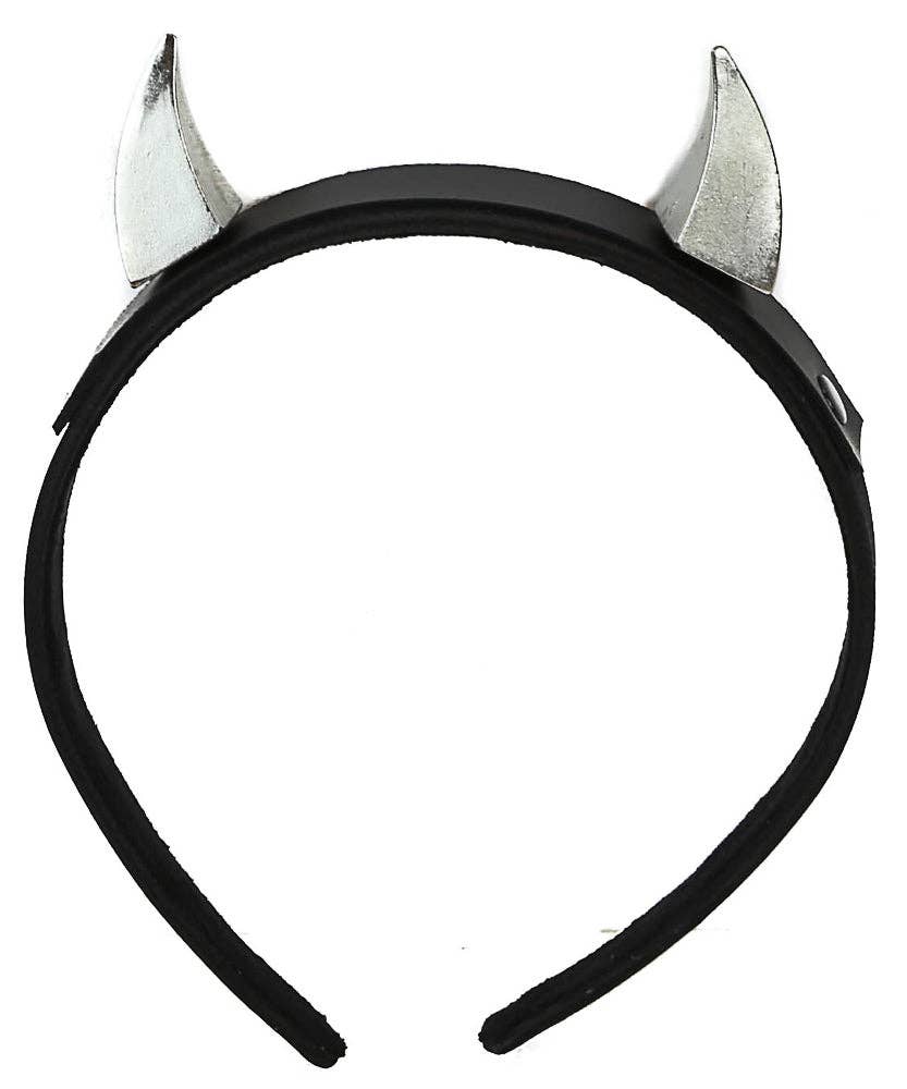 Devil Headband with Silver Horns