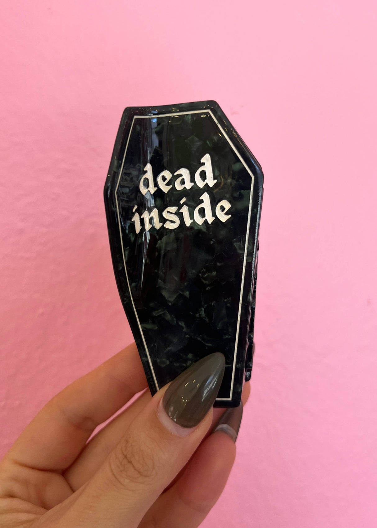 Dead Inside Coffin Hair Claw