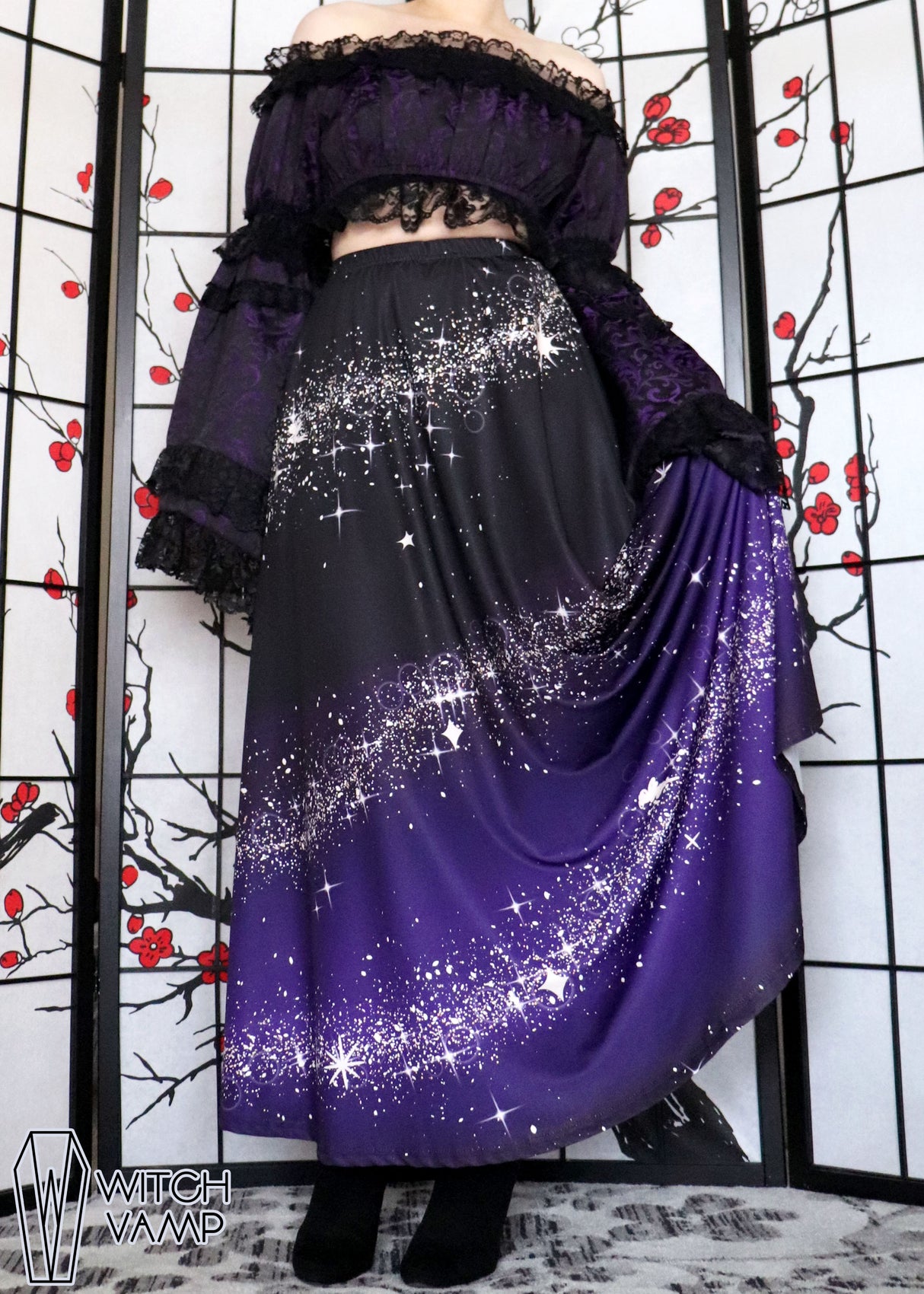 Star Dust Maxi Skirt with Pockets