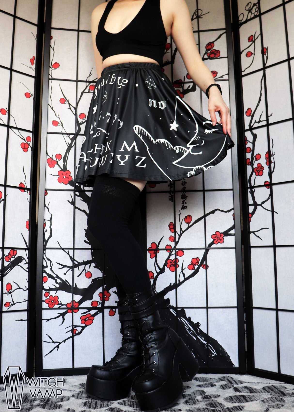Ouija Board Skater Skirt With Pockets