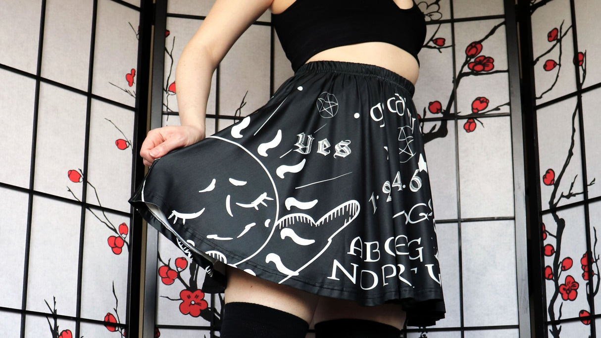Ouija Board Skater Skirt With Pockets
