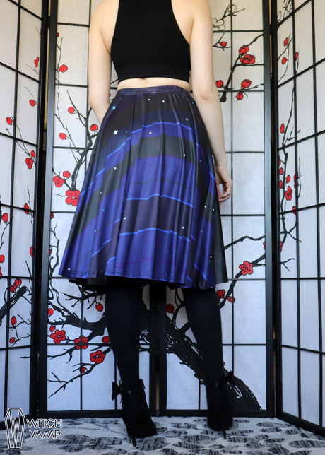 Pixel Night Sky Midi Skirt With Pockets (A Size Only)