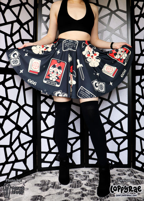 Little Baphomet Skater Skirt with Pockets