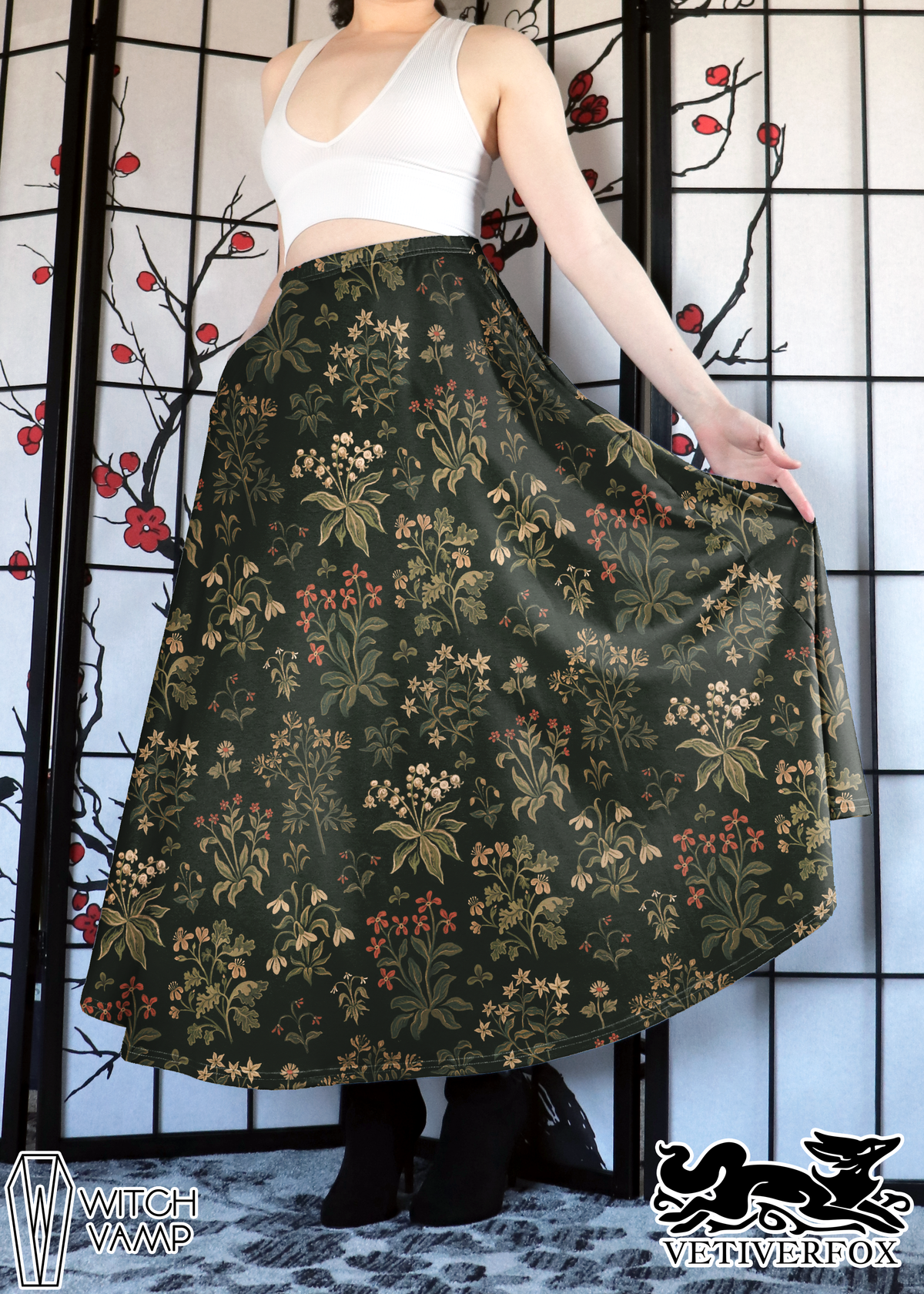 Millefleur Maxi Skirt with Pockets