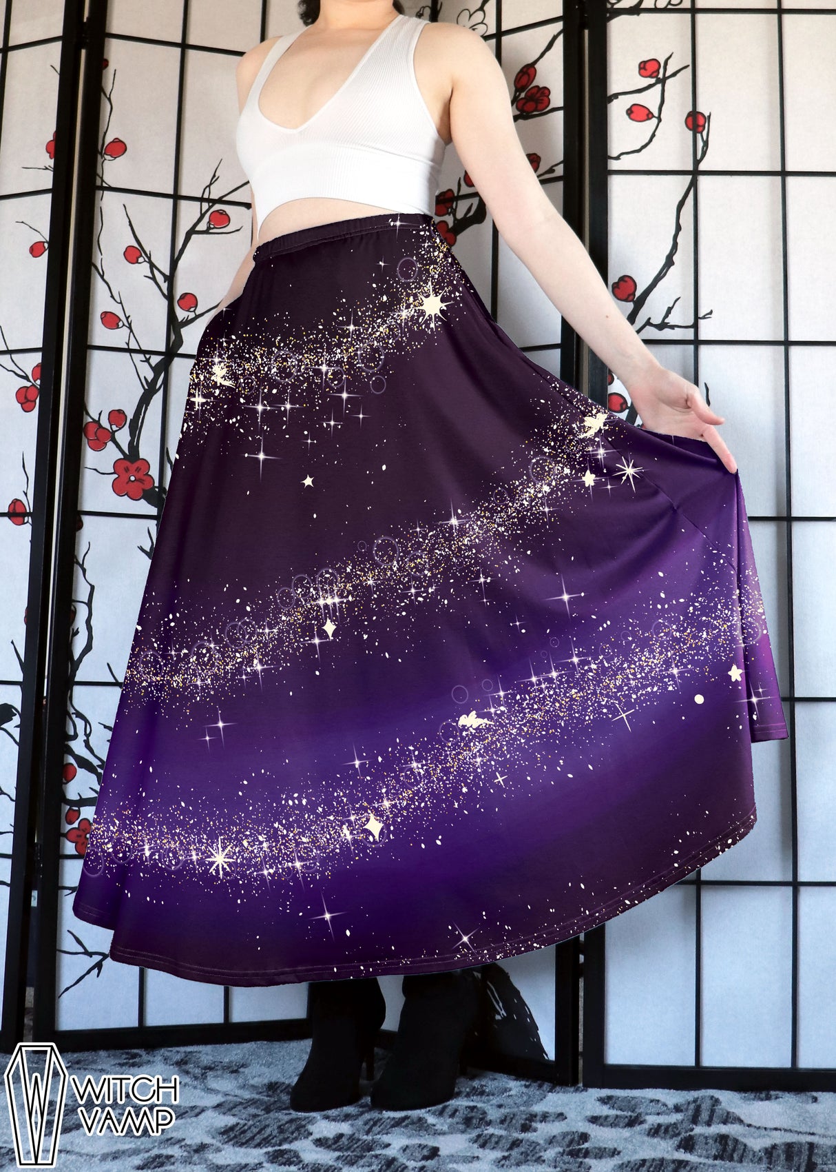 Star Dust Maxi Skirt with Pockets