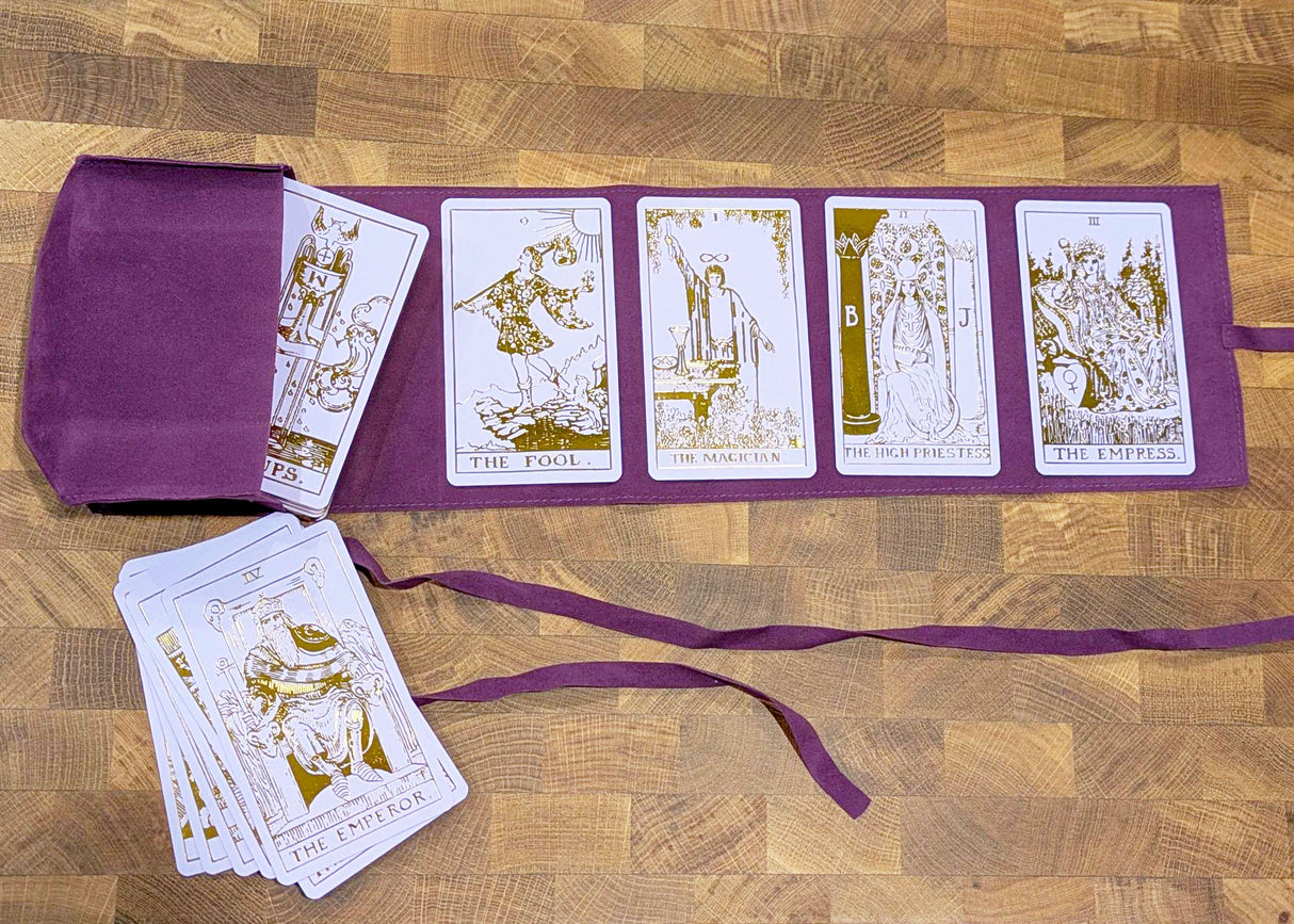 Triple Moon Plum Velvet Tarot Bag