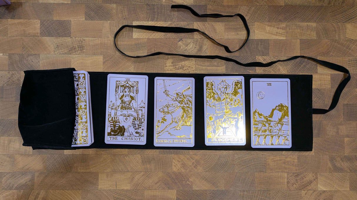 Black Triple Moon Velvet Tarot Bag