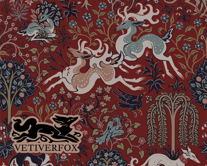 Stag Hunt Skater Skirt with Pockets