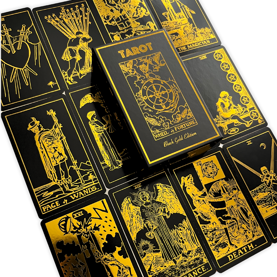 Black Gold Foil Tarot Deck & Guide