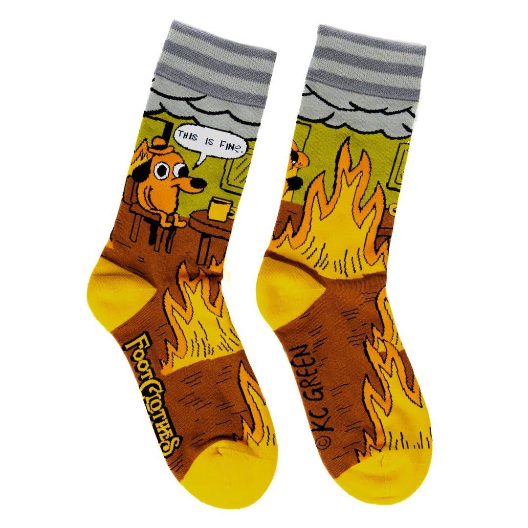 This is Fine. Also, NOT FINE! Crew Socks