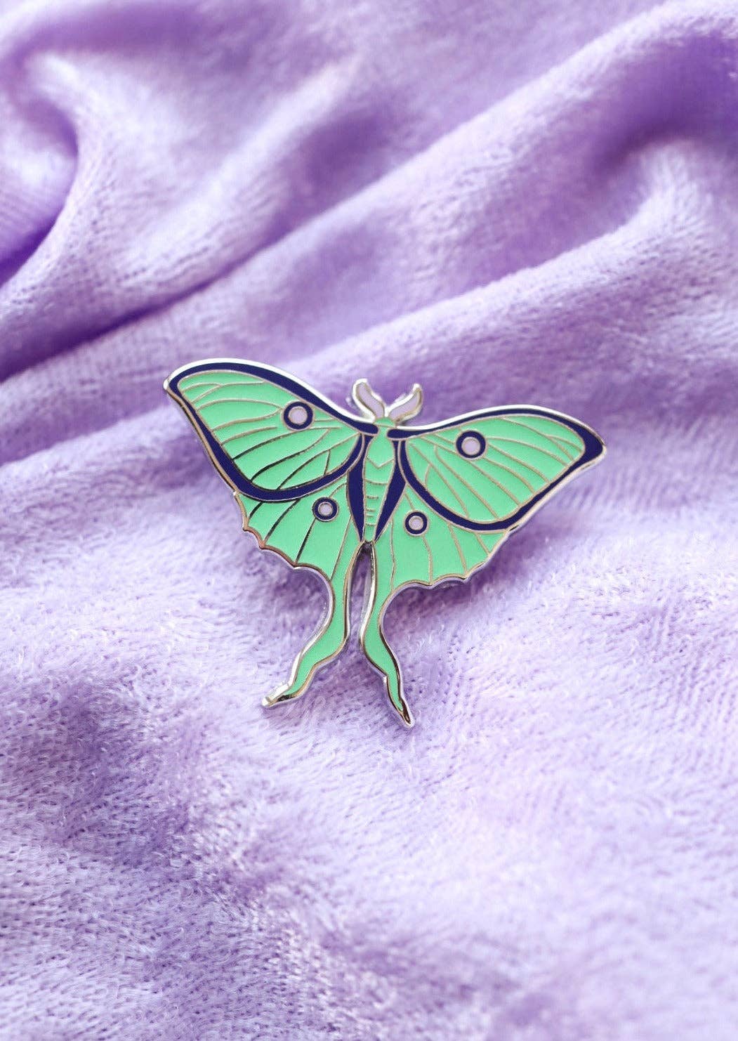 Luna Moth Glow-in-the-Dark Enamel Pin
