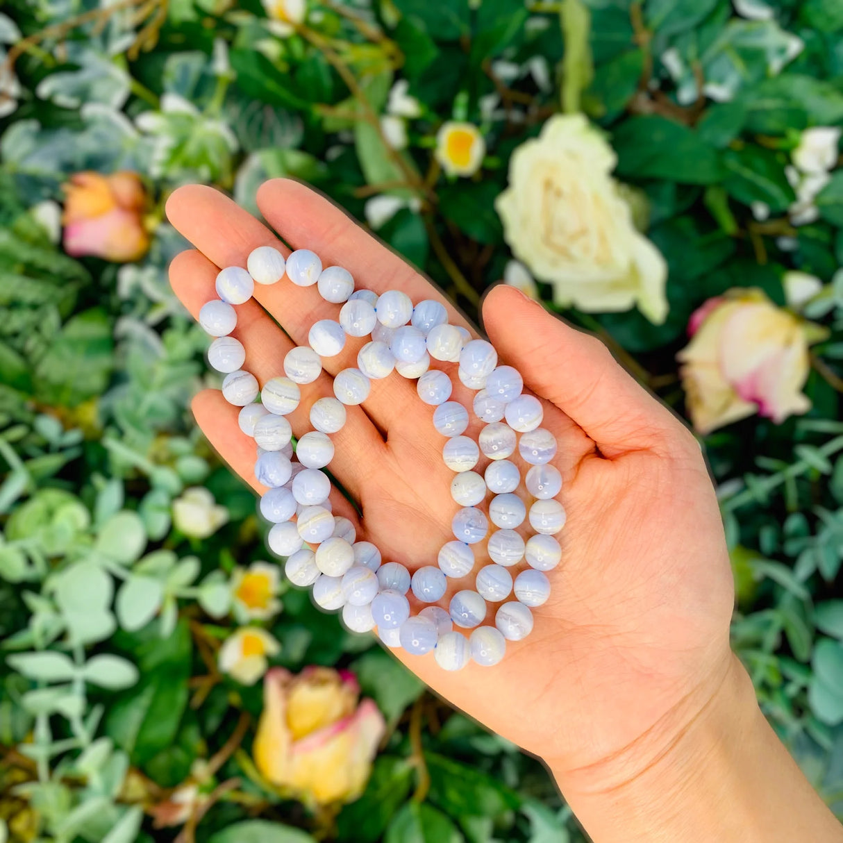 Blue Lace Agate Crystal Bracelet