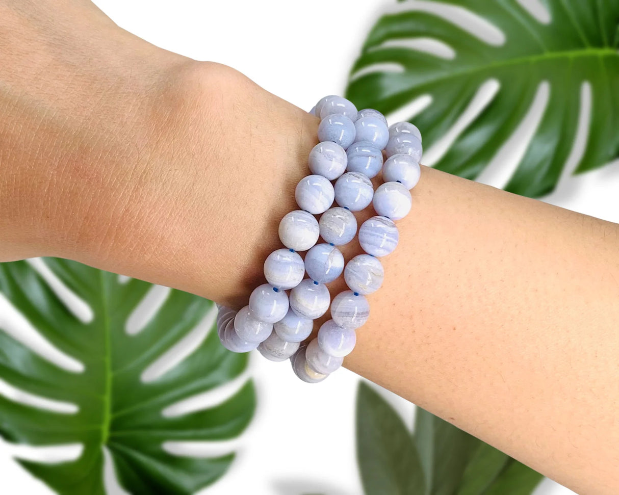 Blue Lace Agate Crystal Bracelet