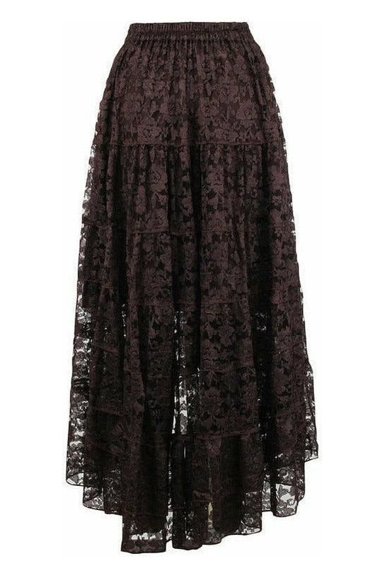 Chocolate High-Low Lace Skirt