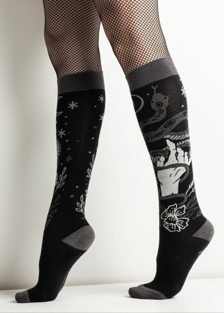 Serpentine Witch Knee High Socks