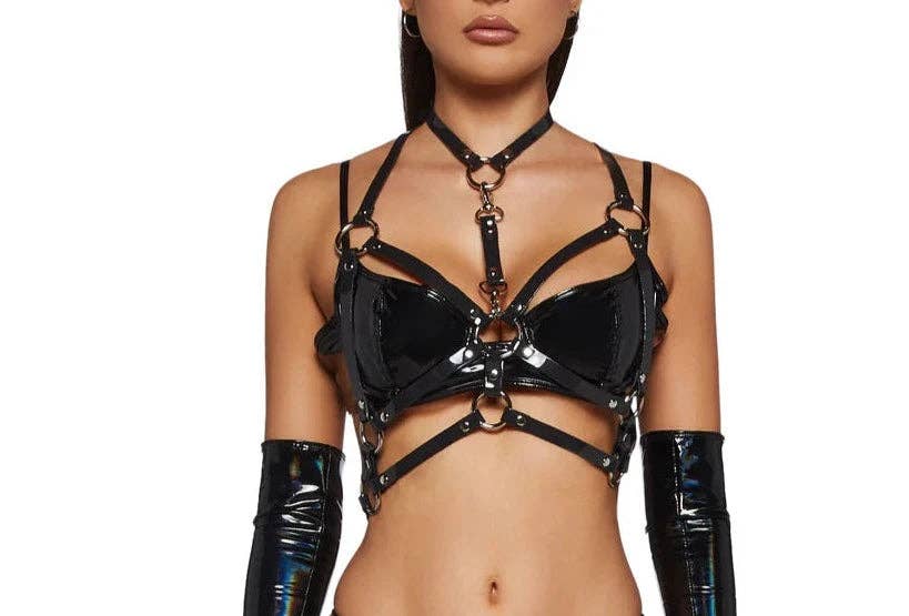 Black Patent Leather Harness