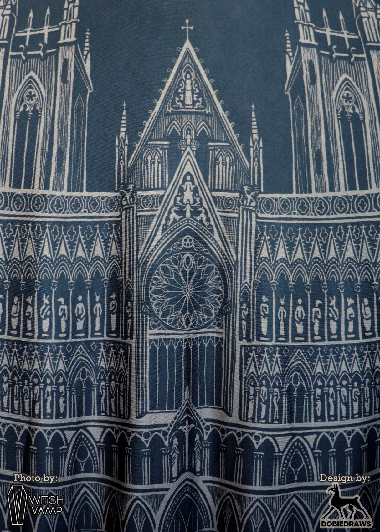 Dark Cathedral Midi Skirt with Pockets