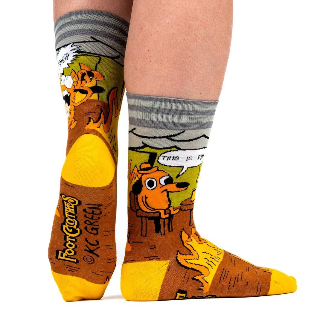 This is Fine. Also, NOT FINE! Crew Socks