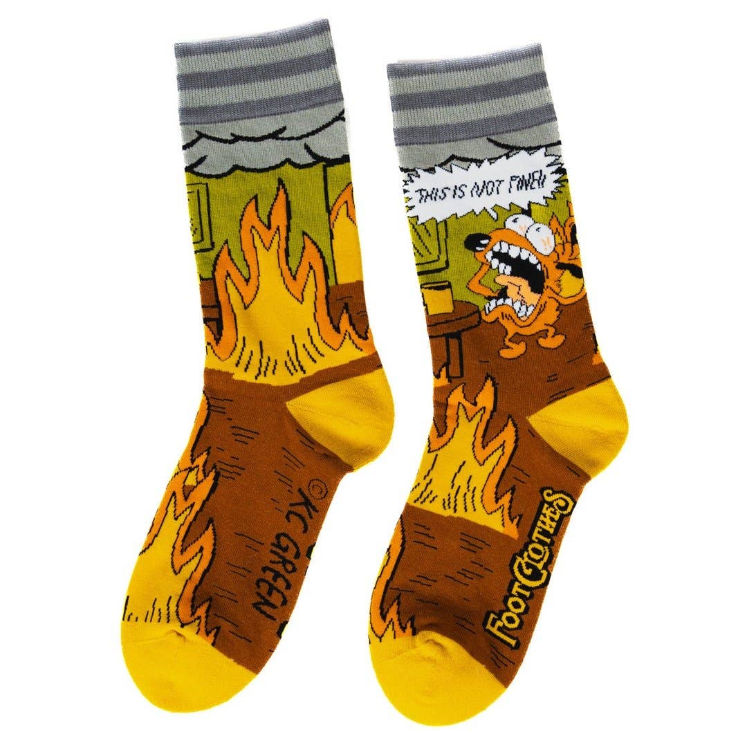 This is Fine. Also, NOT FINE! Crew Socks