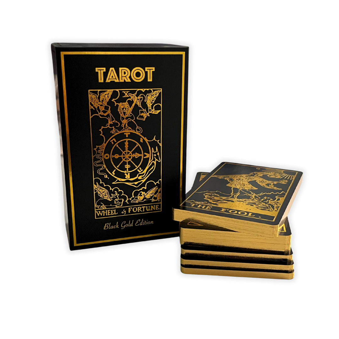 Black Gold Foil Tarot Deck & Guide