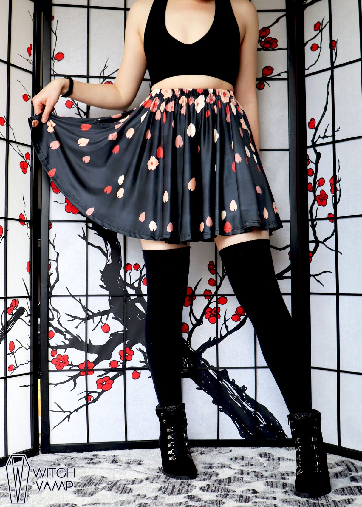 Hanami Night Skater Skirt with Pockets (C Size Only)