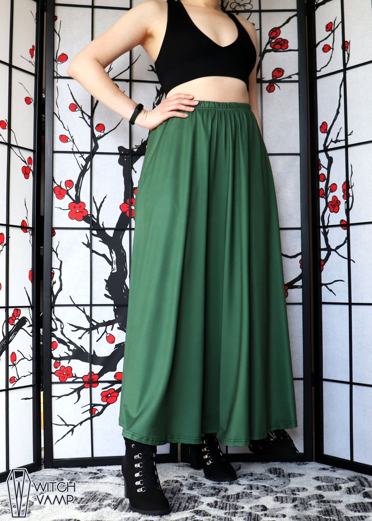 Matcha Maxi Skirt with Pockets