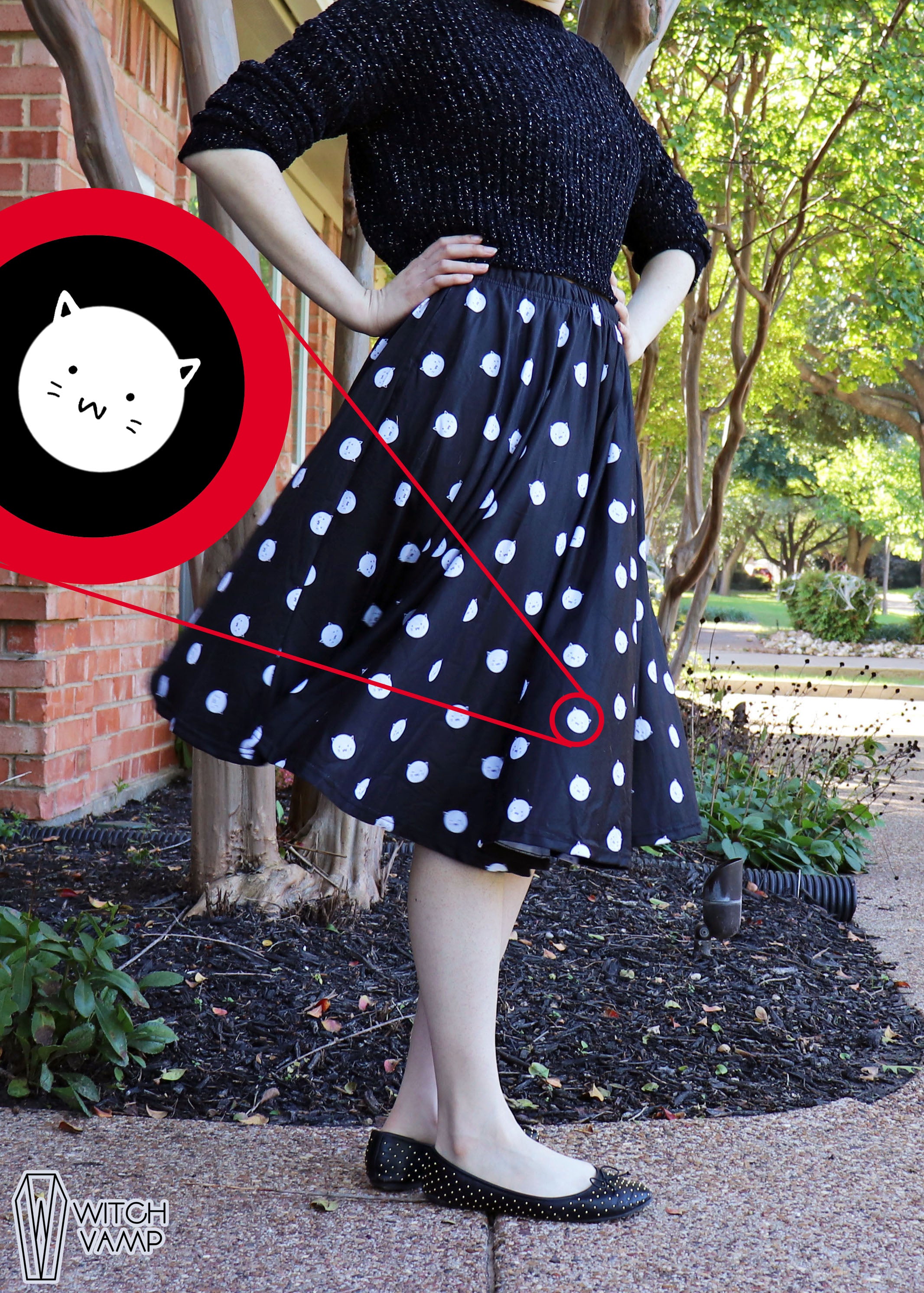 Polkat Dot Midi Skirt With Pockets – Witch Vamp