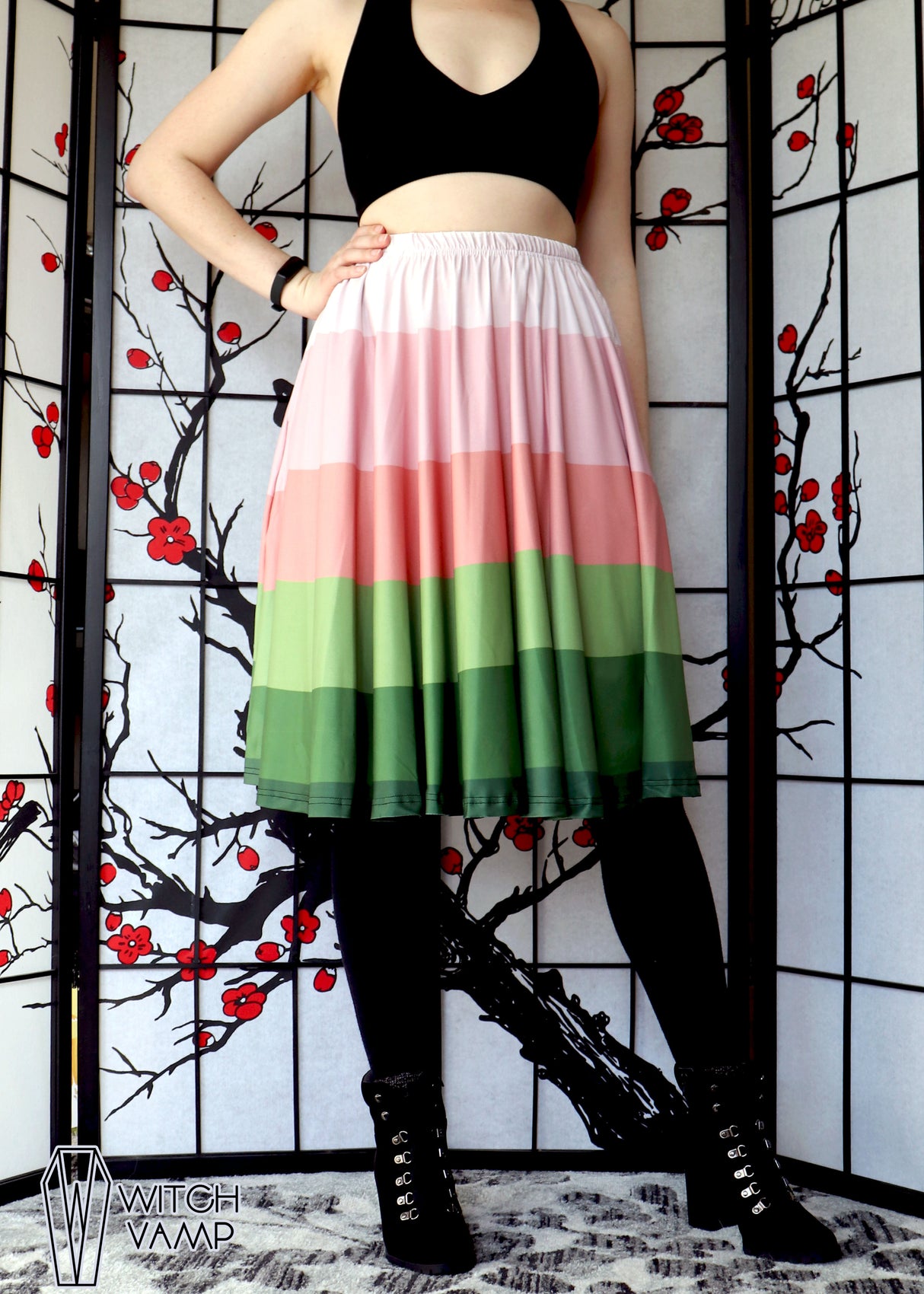 Sakura Latte Midi Skirt With Pockets