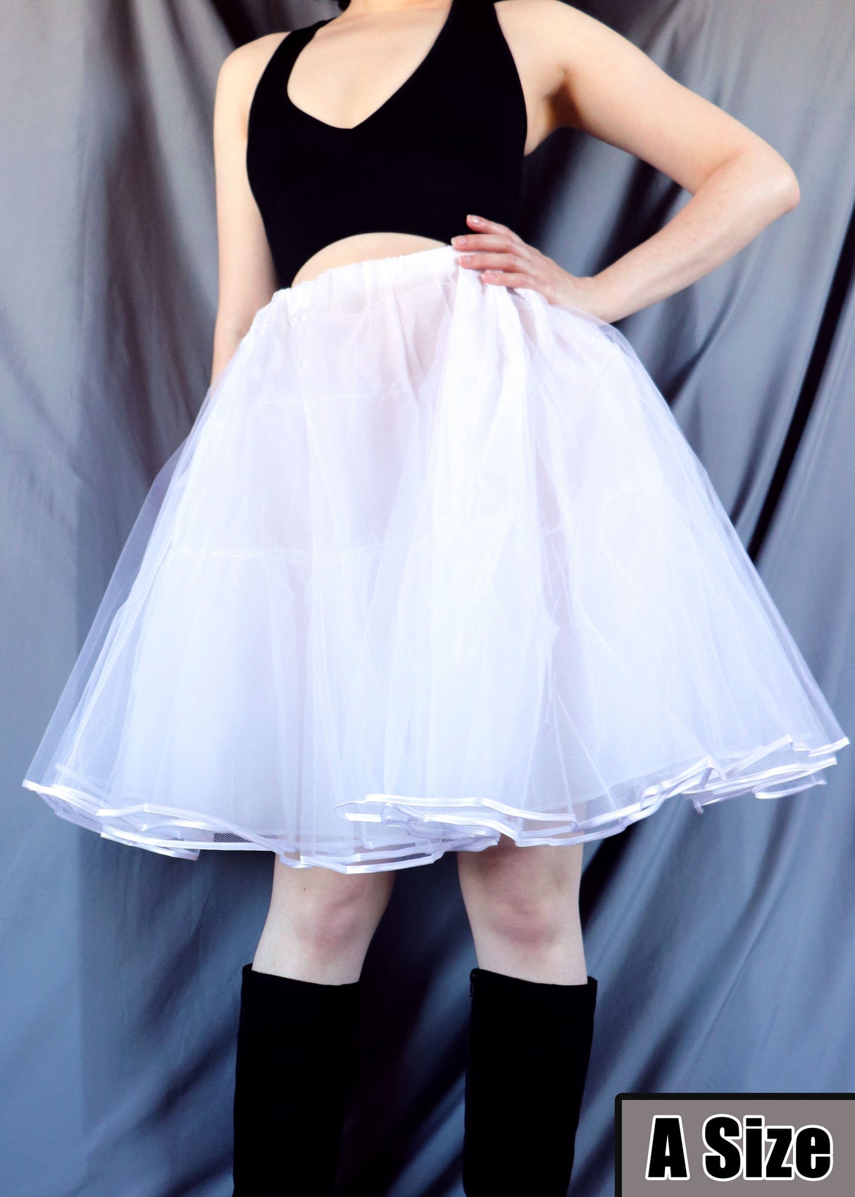 Petticoat for Skirts - Knee Length - White
