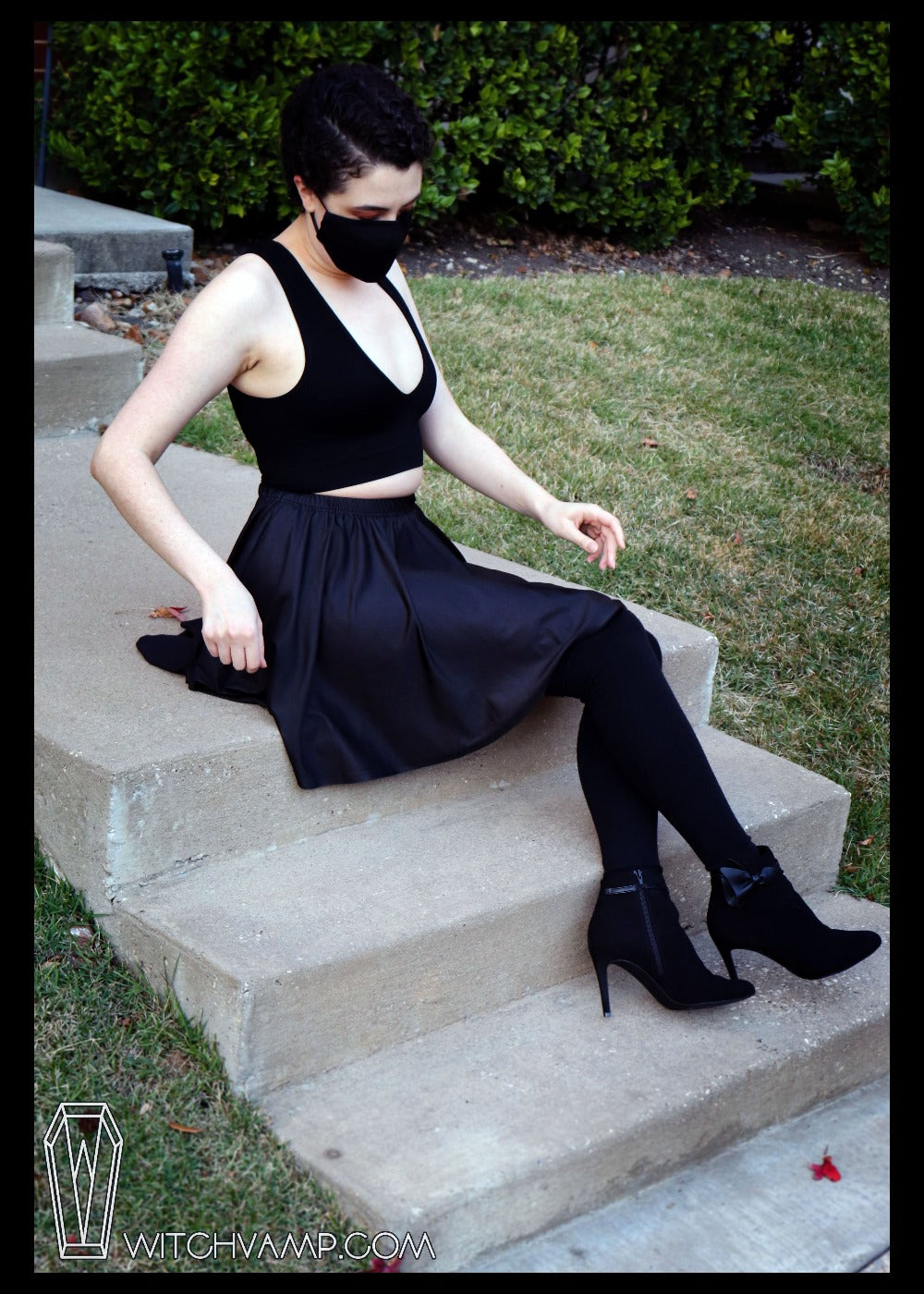 Black Skater Skirt with Pockets