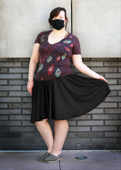 Black Skater Skirt with Pockets