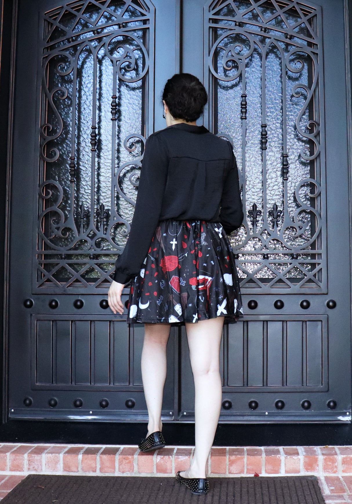 Vampire Night Skater Skirt With Pockets