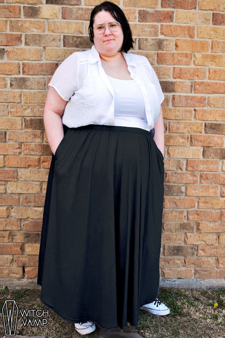 Black Maxi Skirt With Pockets